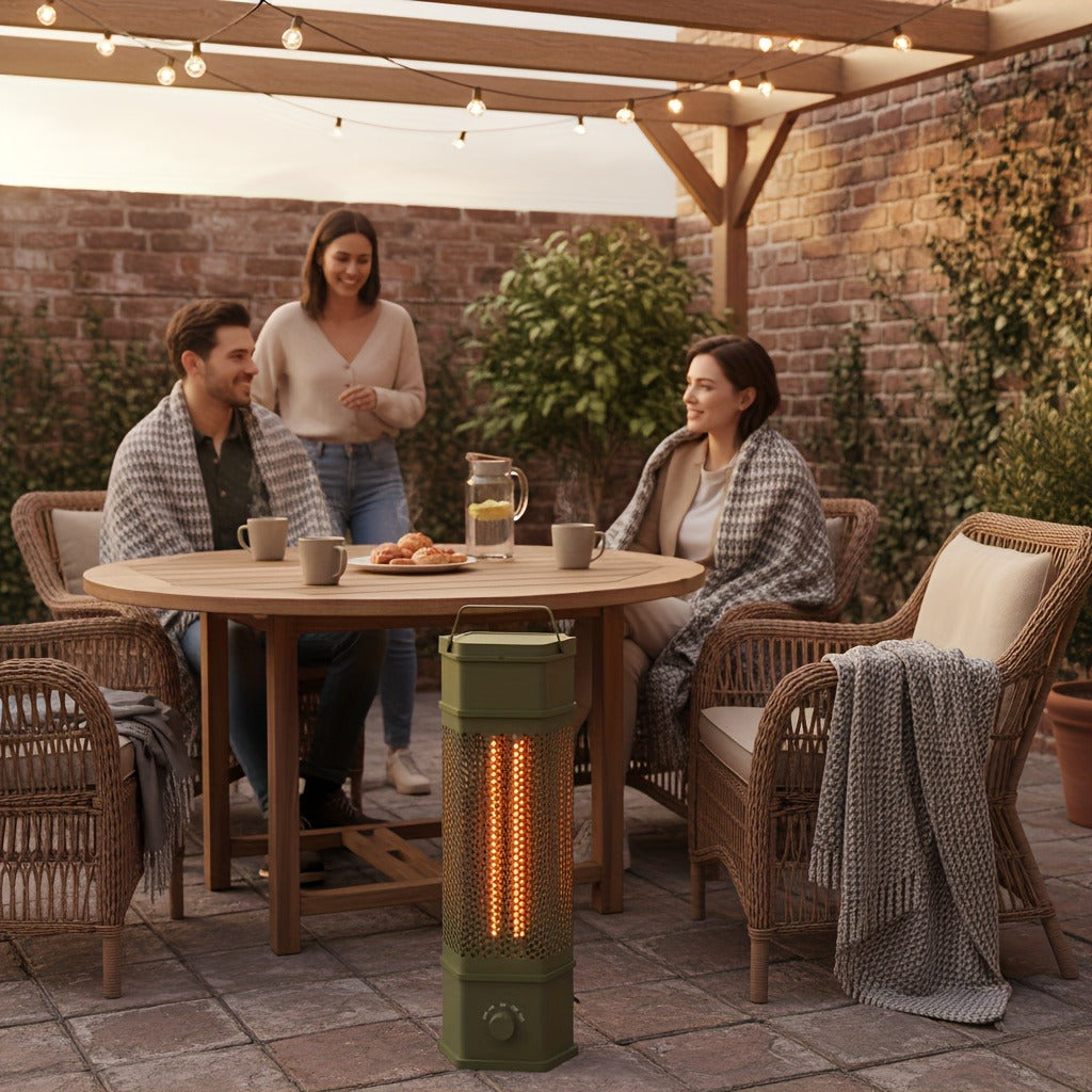 Electric Patio Heater 1400W 28", All-Around Radiant Heating with Tip-Over & Overheat Protection — image 9