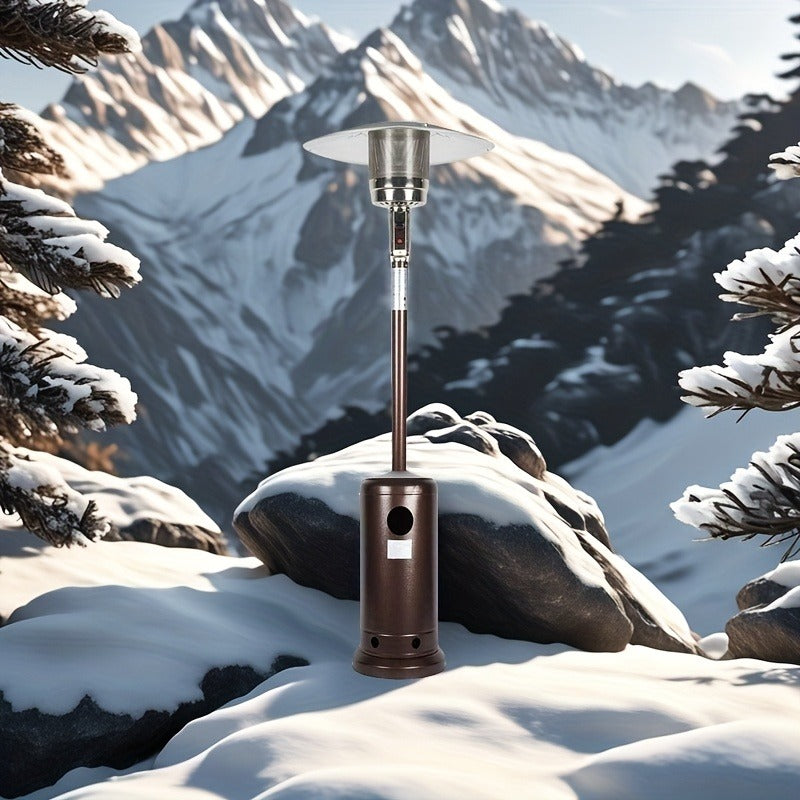 Outdoor Propane Patio Heater 46000 BTU Freestanding Tower with Wheels, Bronze Powder-Coated, Commercial & Residential — image