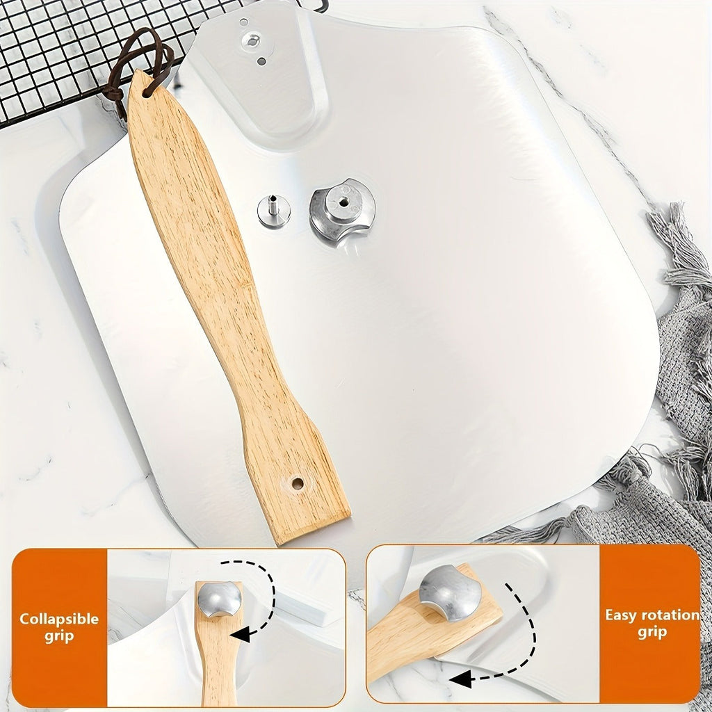Pizza Stone Set 7-Piece with Tools – Cordierite Baking Stone with Stainless Steel Peel Cutter Brush & Heat-Resistant Gloves |