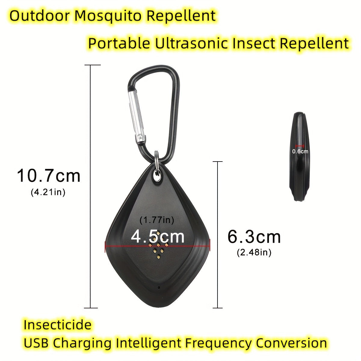 Ultrasonic Pest Repeller USB Mini, Sonic Insect for Mosquitoes, Fleas & Ticks, Portable Variable Frequency Device for Home — 