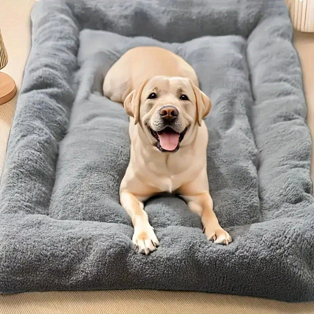 Rectangular Plush Dog Sofa Bed with Raised Bolsters, Gray L Checkout Option and Two-Surface Presentation — image 15