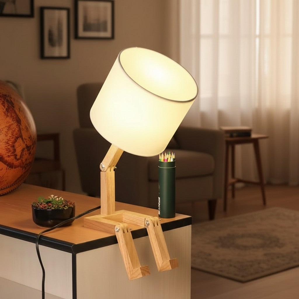 Creative Shape-Changing Wooden Lamp – Foldable Modern Desk Light for Bedroom, Study & Living Room