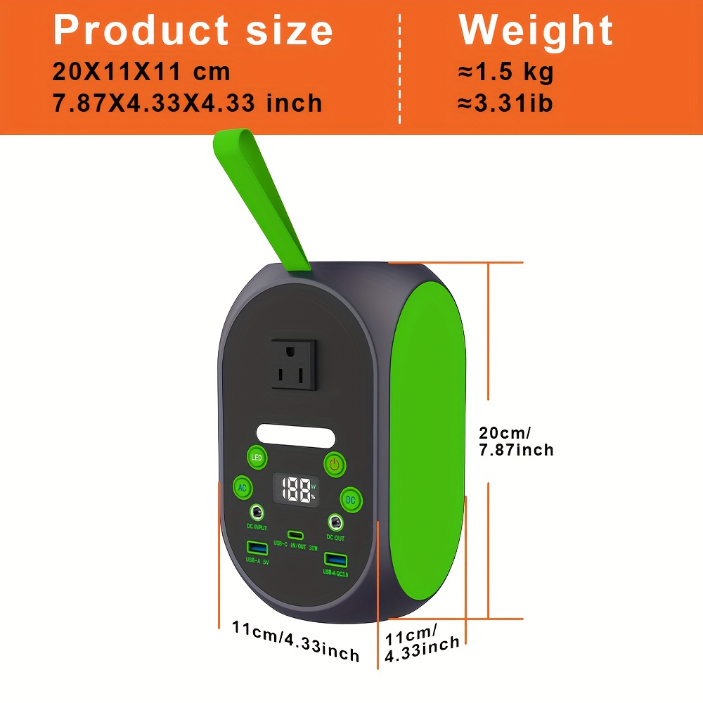 Portable Power Station 99.84Wh 120W LiFePO4 Unit with AC, DC, USB-C, USB-A and Four Light Modes — image 5
