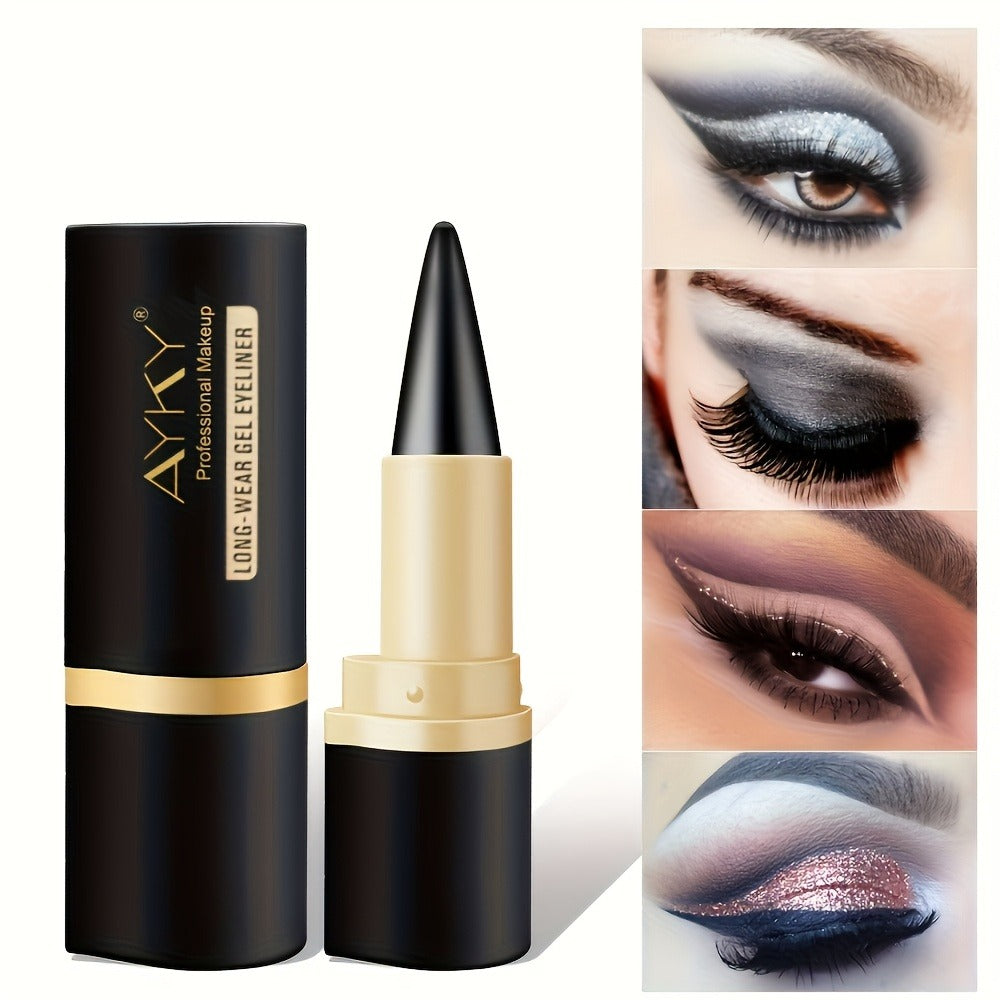 Compact Matte-Look Black Cone-Tip Eyeliner Set with Three Twist-Up Sticks in Black and Gold Cases — image 8