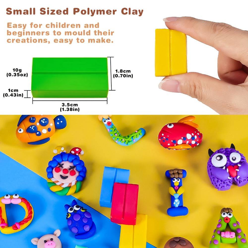 Polymer Clay Kit 50 or 100 Vibrant Colors, Oven Bake Modeling Clay with the Listed Color, Size or Set Options for Everyday Us