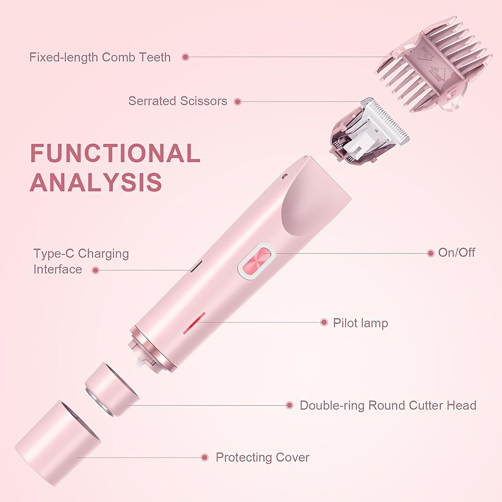 Slim Two-Ended Electric Body Trimmer with Comb Attachments in Blue, Pink or Purple Options — image 6