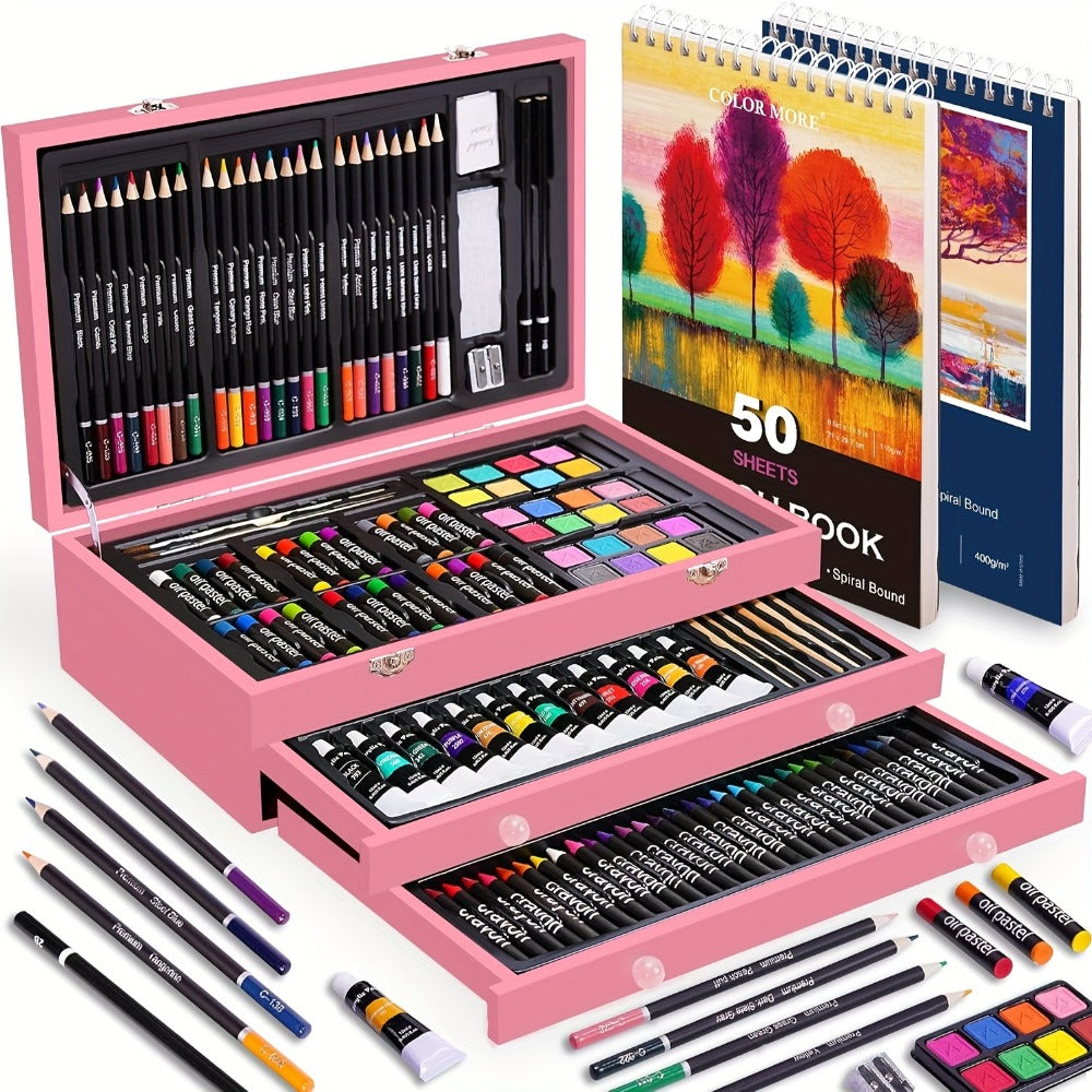 175-Piece Deluxe Art Set in Wooden Case with the Listed Color, Size or Set Options for Everyday Use — image 4