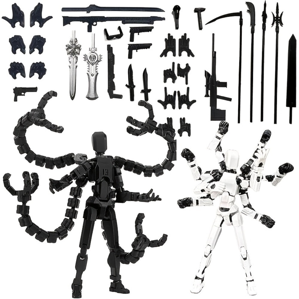 3D Printed Action Figure Set 2pcs T13 – 5.5 Inch Assembled Collectible Desktop Ornament Toy Figures for Game Enthusiasts — im