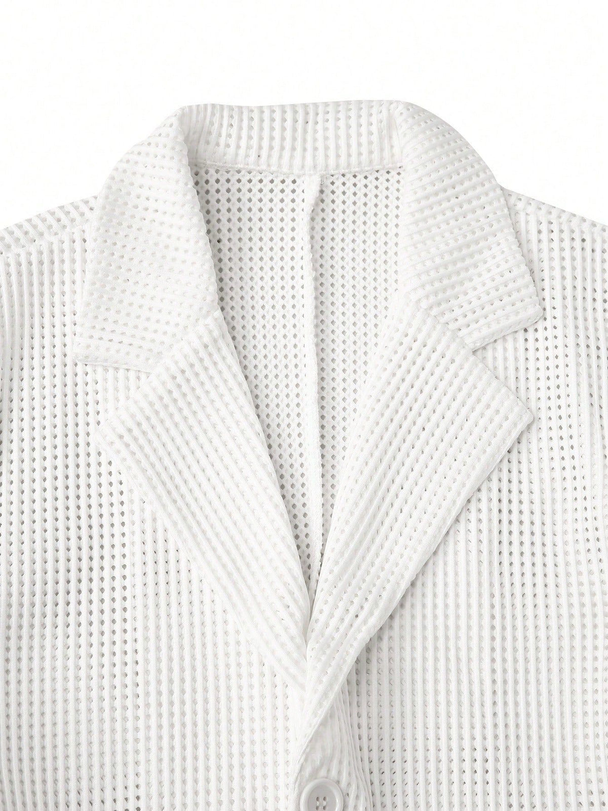 Mens Solid Color Loose Fit White Suit Casual Jacket