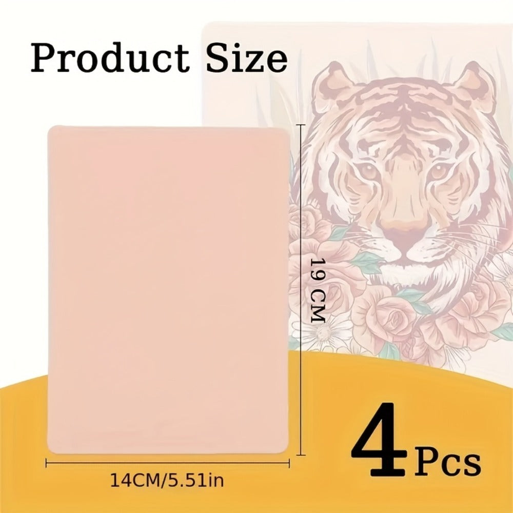Tattoo Practice Skin Silicone Double-Sided – Flexible Fake Skin 1mm, Realistic Curvature for Tattoo Artists, Beginners — imag