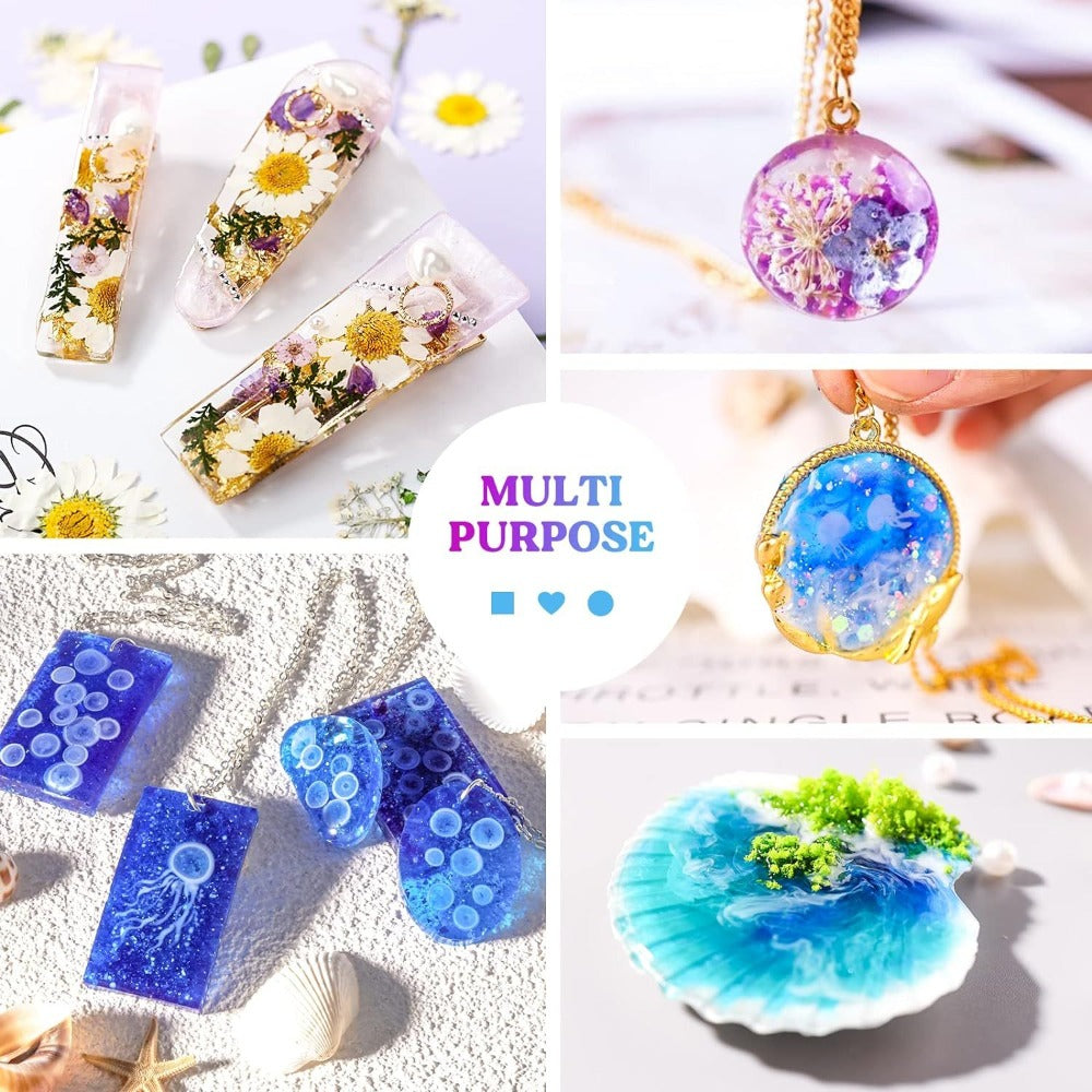 Crystal Clear UV Resin 500g or 1000g, Hard Gloss Fast Low Odor UV Epoxy Resin for Jewelry Making Keychains Pendants Resin Art