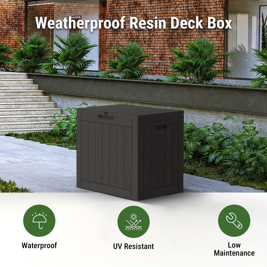 Deck Box Resin Heavy Duty 230LB Lockable | Patio Garden Pool Garage — image 7