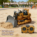 RC Construction Vehicle Toy 2.4GHz Remote Control Excavator Bulldozer Loader with Alloy Metal Cover Lights & Sound Effects — 