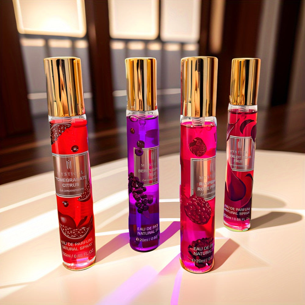 Perfume Gift Set MYSTICAL Four 20ml Eau de Parfum Spray Bottles with Gold Caps in Pink Floral Box — image 6