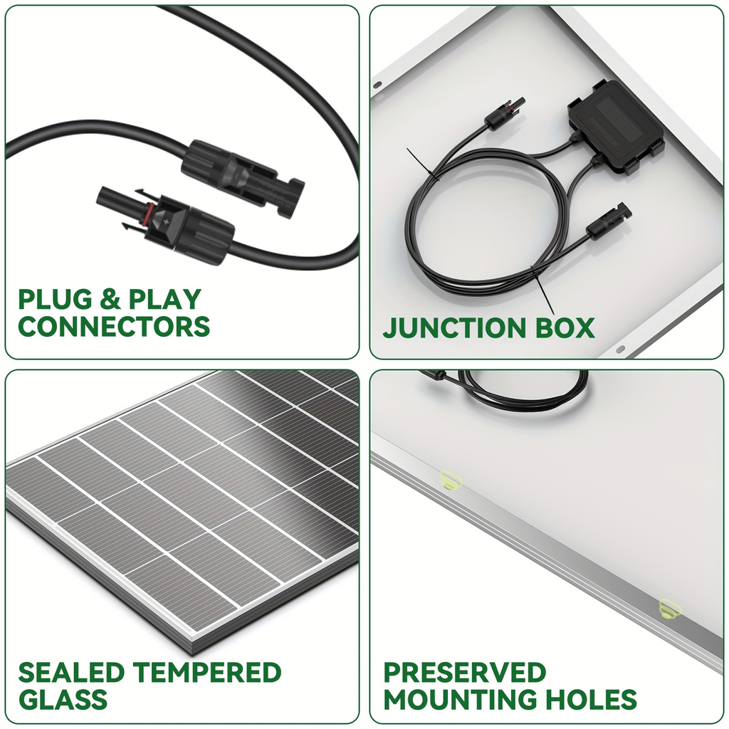 Two-Piece 400W Total Solar Panel Kit with 200W Modules, 148 x 67 cm Frames and PV Cables Pictured — image 14