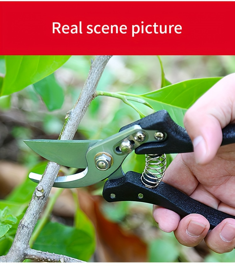 Bypass Pruning Shears with Curved Blade, Return Spring and Gold or Black Coated Handle Options — image 19