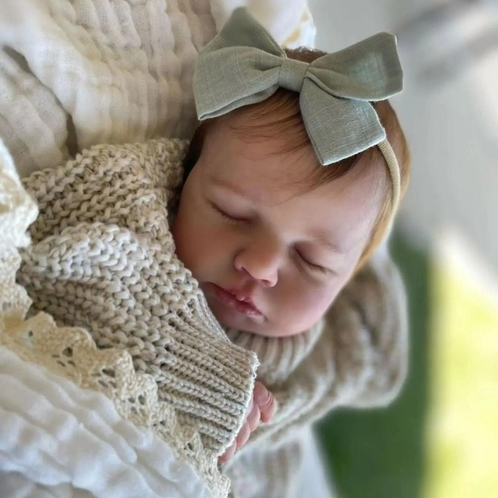 Reborn Doll, 20-Inch Sleeping Cloth-Body Figure with Vinyl Limbs, Hand-Rooted Hair and Accessories — image 4