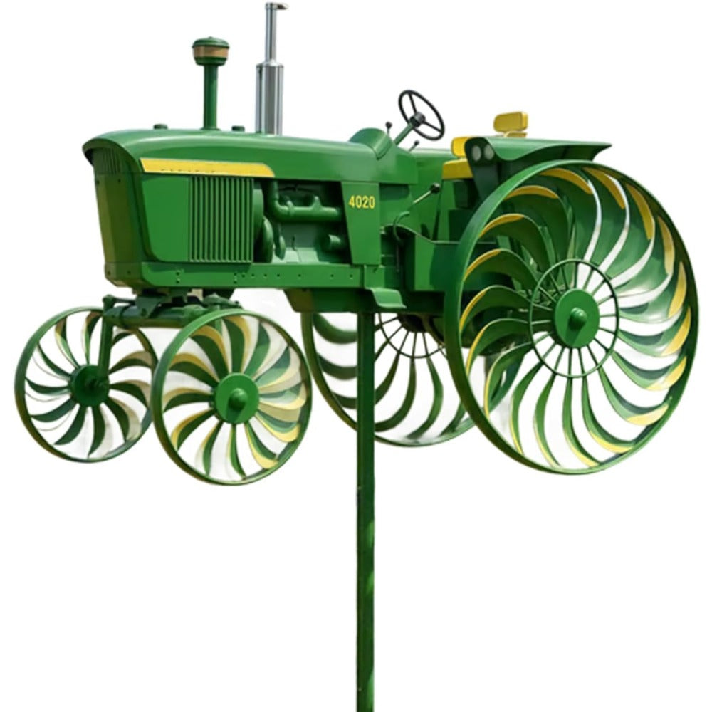 Garden Windmill Stake Tractor-Shaped | Rotating Wheels Pinwheel for Patio Yard Lawn Outdoor Sculpture Decor Gift — image 2