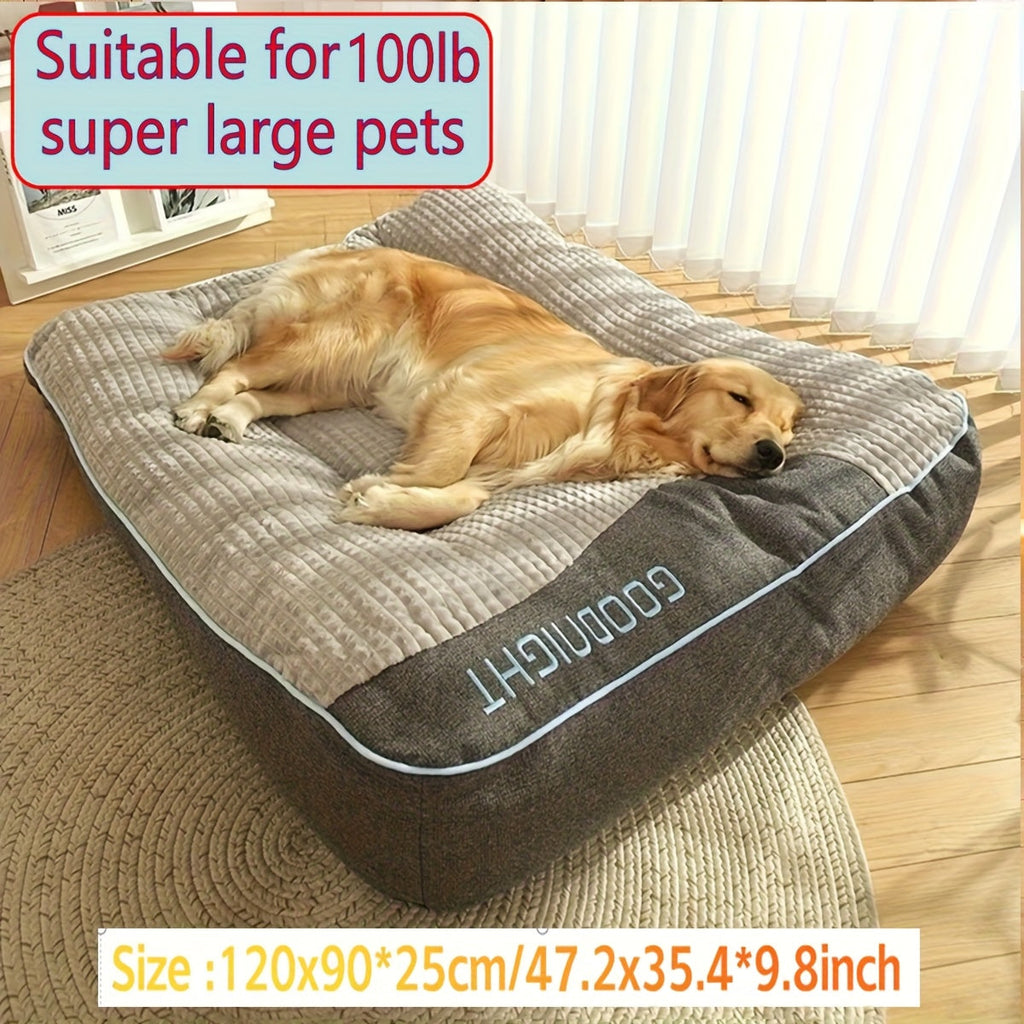 Gray Rectangular Dog Bed with Thick Polyester Fiber Cushion, Four Size Options and Included Grooming Tool — image 15