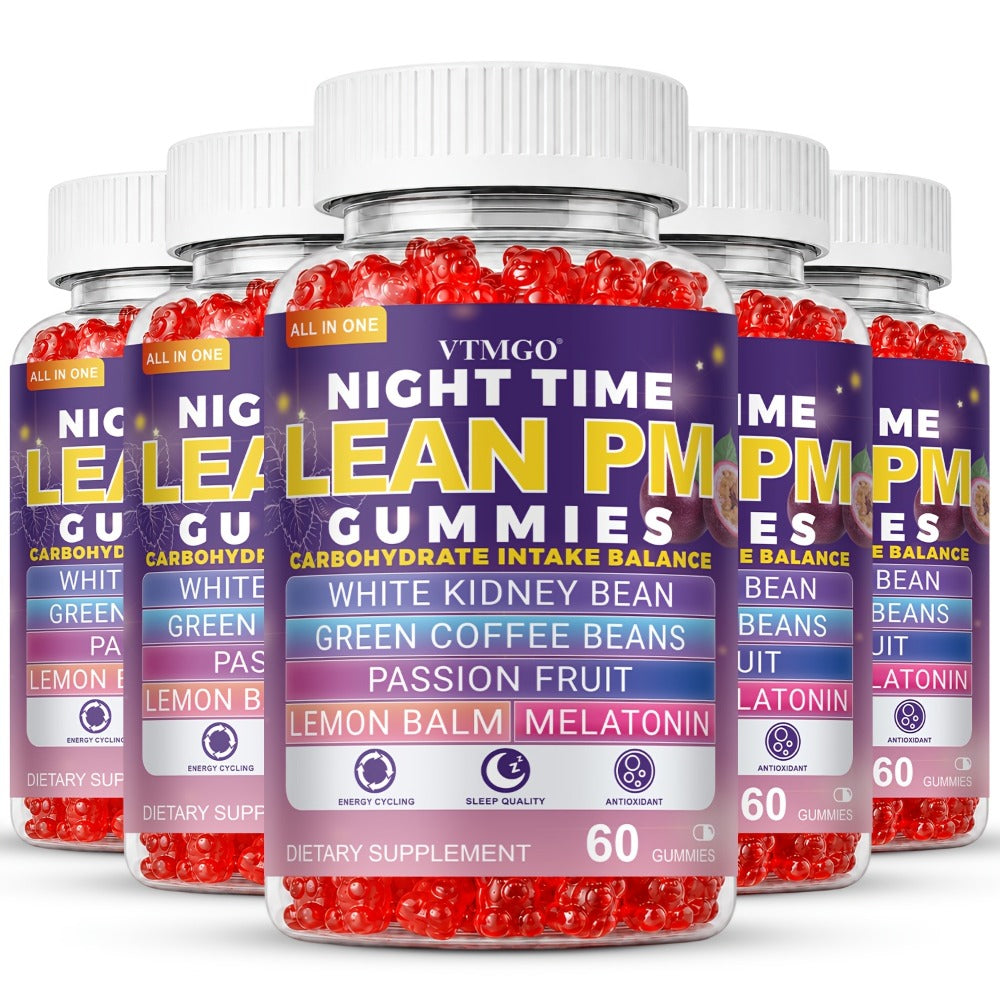 Sleep Gummies with Melatonin, Lemon Balm & Passionflower, Night Time Lean PM Formula, White Kidney Bean — image 7
