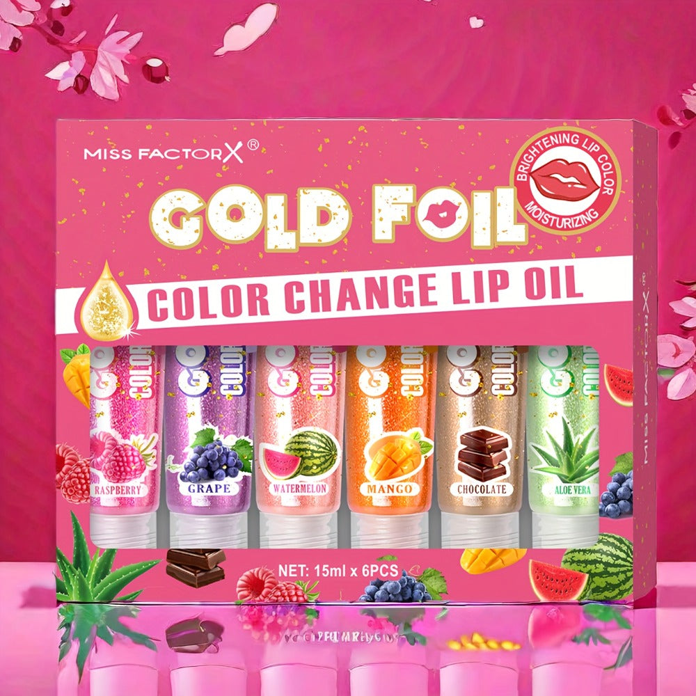 pH Color Changing Lip Balm Set 6pcs 6 Fragrances – Deep Moisturizing Brightening Glossy Tinted Lip Care, 0.51oz Each — image 