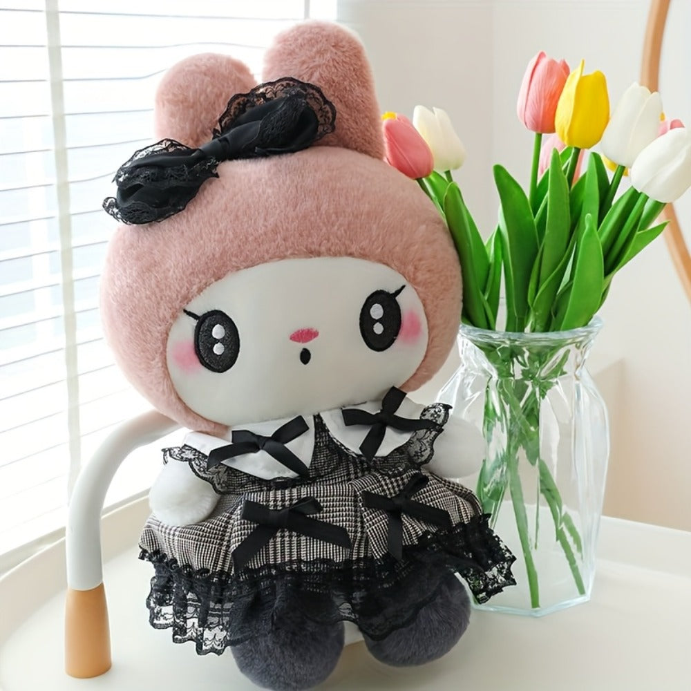 Kuromi My Melody Plush Doll Princess Dress, Collectible Sanrio Stuffed Animal with Pink Bow & Ruffled Collar — image 6