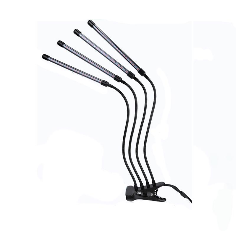 Clamp-On Red Blue LED Plant Lamp with 3, 4 or 5 Flexible Light Bars and USB Control for Shelves — image 8