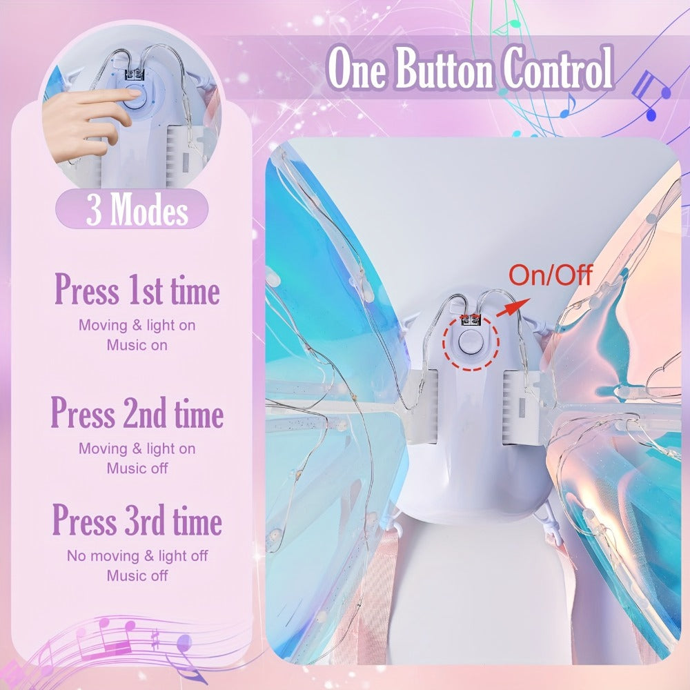LED Fairy Wings USB Rechargeable Light Up Butterfly Wings for Girls with the Listed Color, Size or Set Options for Everyday U