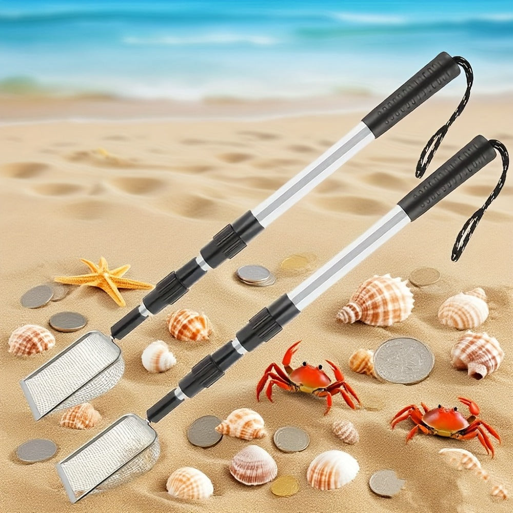 Sand Sifter with Scoop Telescopic Handle and Stainless Steel Retractable 3-Section Scoop — image 3