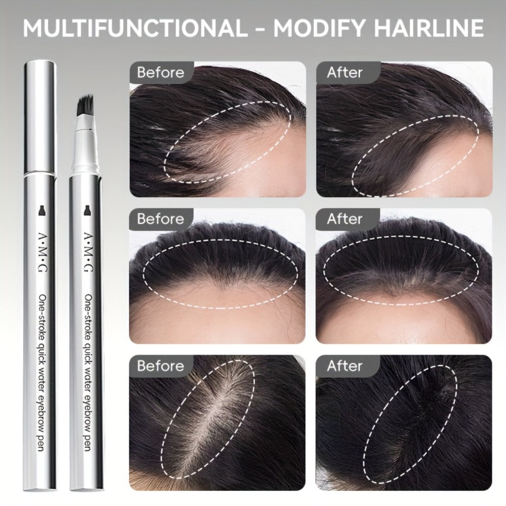 2-in-1 Eyebrow and Hairline Pen with Dense Multi-Fork Brush, Pointed Tip and Three Brown-to-Black Shades — image 2