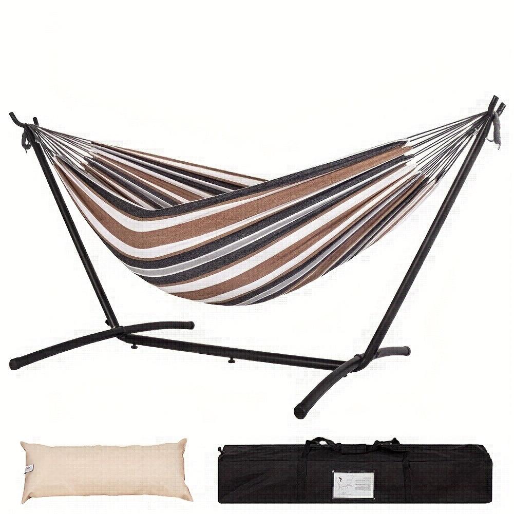 Hammock and Steel Stand Set with Pillow, Carry Case, Eight Colors and 450 lb Load-Limit Marking — image 4