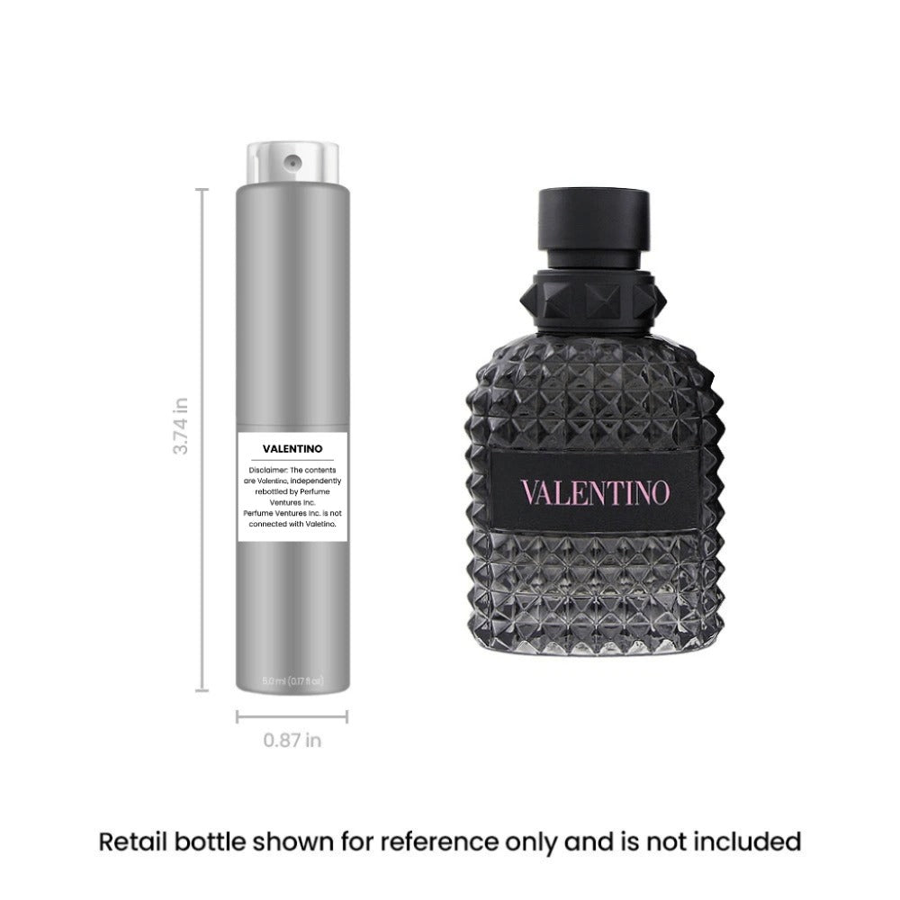 Valentino Uomo Born in Roma Eau de Toilette Travel Spray, 5ml Silver-Tone Labeled Atomizer — image 1