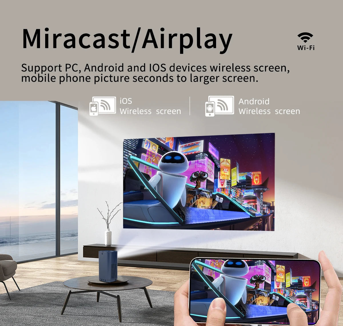 Mini Projector Multi-screen Version Can Be Connected To Mobile Phone