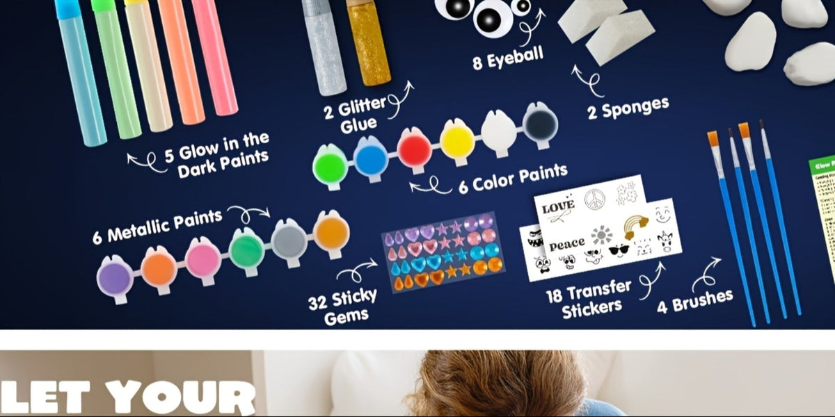 Stone Painting Set Glow in the Dark for Kids with the Listed Color, Size or Set Options for Everyday Use — image 11