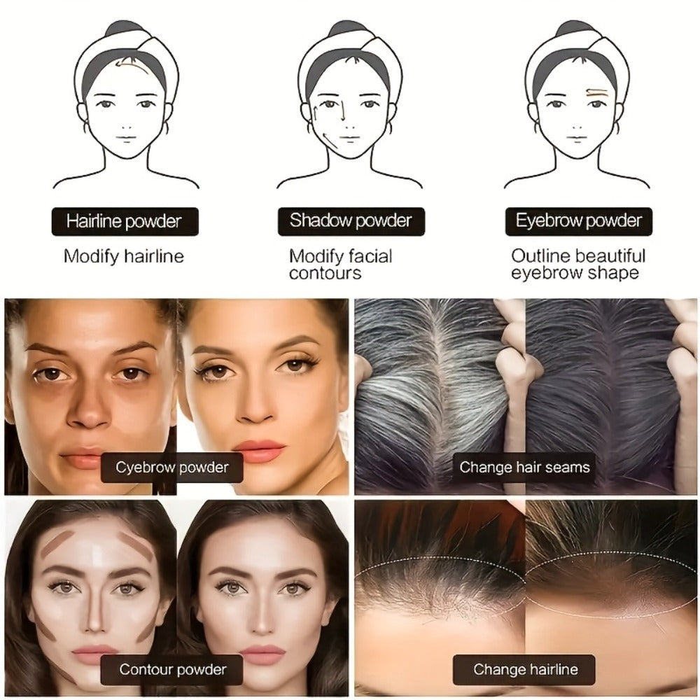Thinning Hair Root Coverage Powder with Brush, Instant Hairline Concealer Natural Shadow Effect — image 26