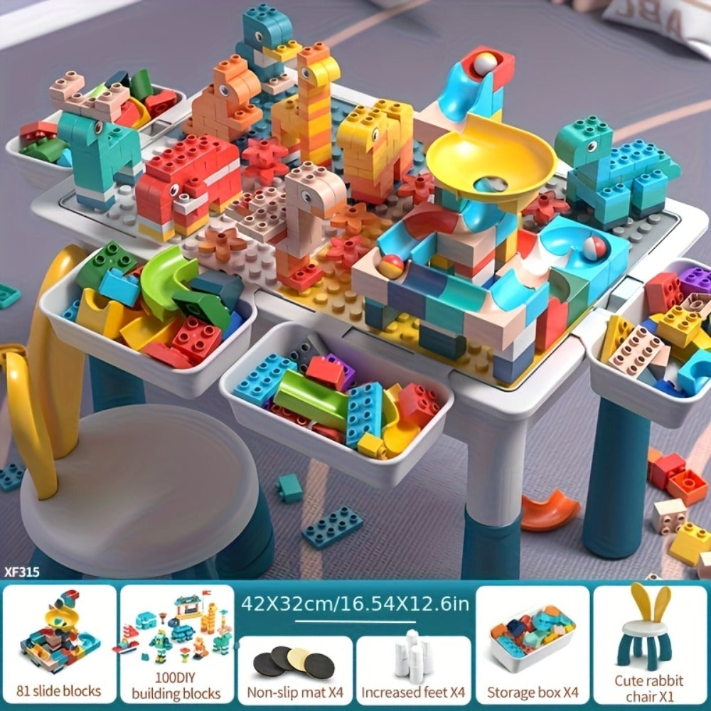 Kids Building Block Table & Chair Set with Storage Boxes with the Listed Color, Size or Set Options for Everyday Use — image 