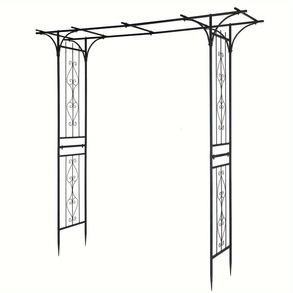 Flat Top Iron Garden Arch 16mm Tube Climbing Rose Trellis for Garden, Patio and Yard Use, with the Listed Configuration — ima
