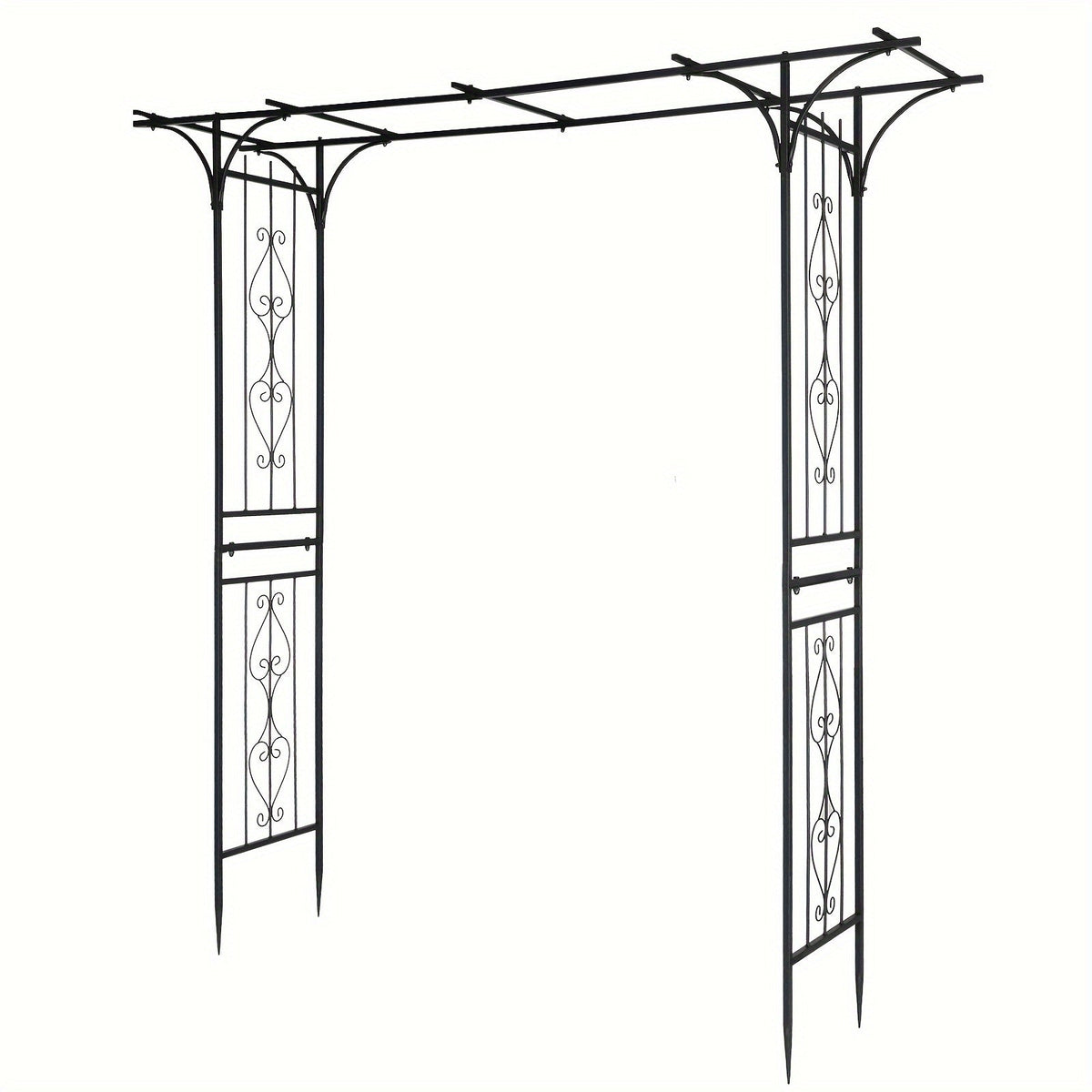 Flat Top Iron Garden Arch 16mm Tube Climbing Rose Trellis for Garden, Patio and Yard Use, with the Listed Configuration — ima