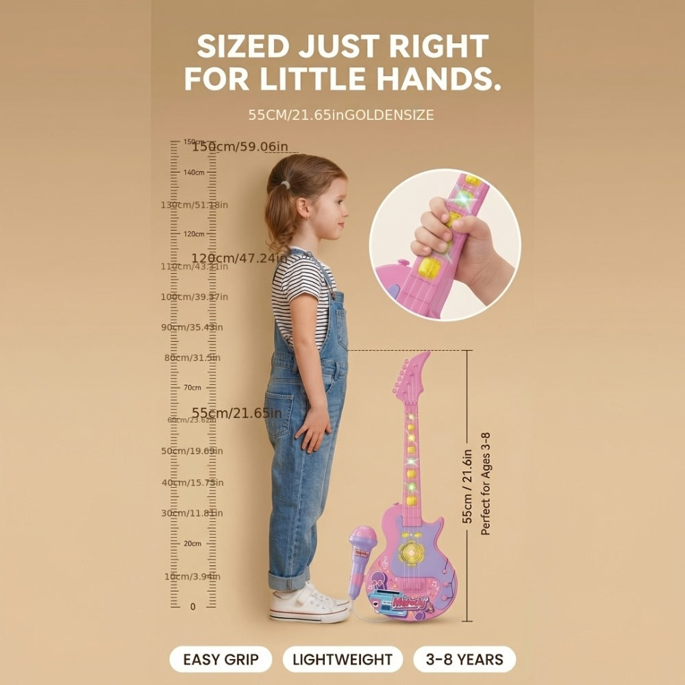 Kids Electric Guitar Toy with Microphone, Lights & Sounds, Musical Instrument Toy for Toddlers Ages 3-8 — image 5