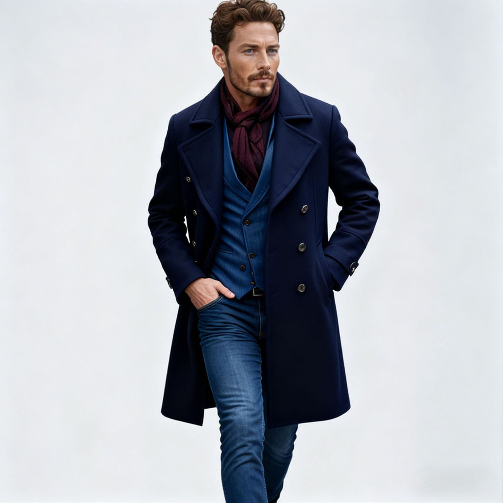 Cotton-padded Wool Coat Fashionable Lapel Wool Outerwear