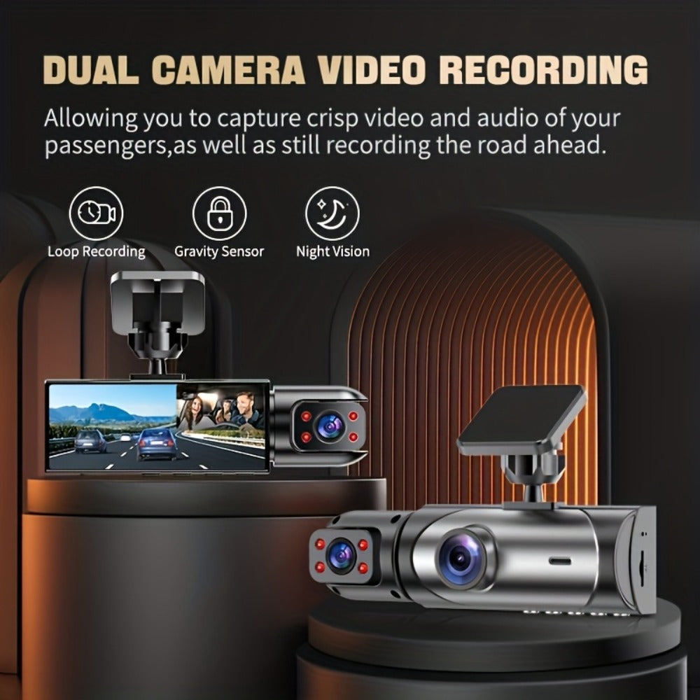 Dual Lens Dash Cam Front and Inside 1080P – Infrared Night Vision, Loop Recording, 3.16" IPS Screen, Wide Angle — image 9