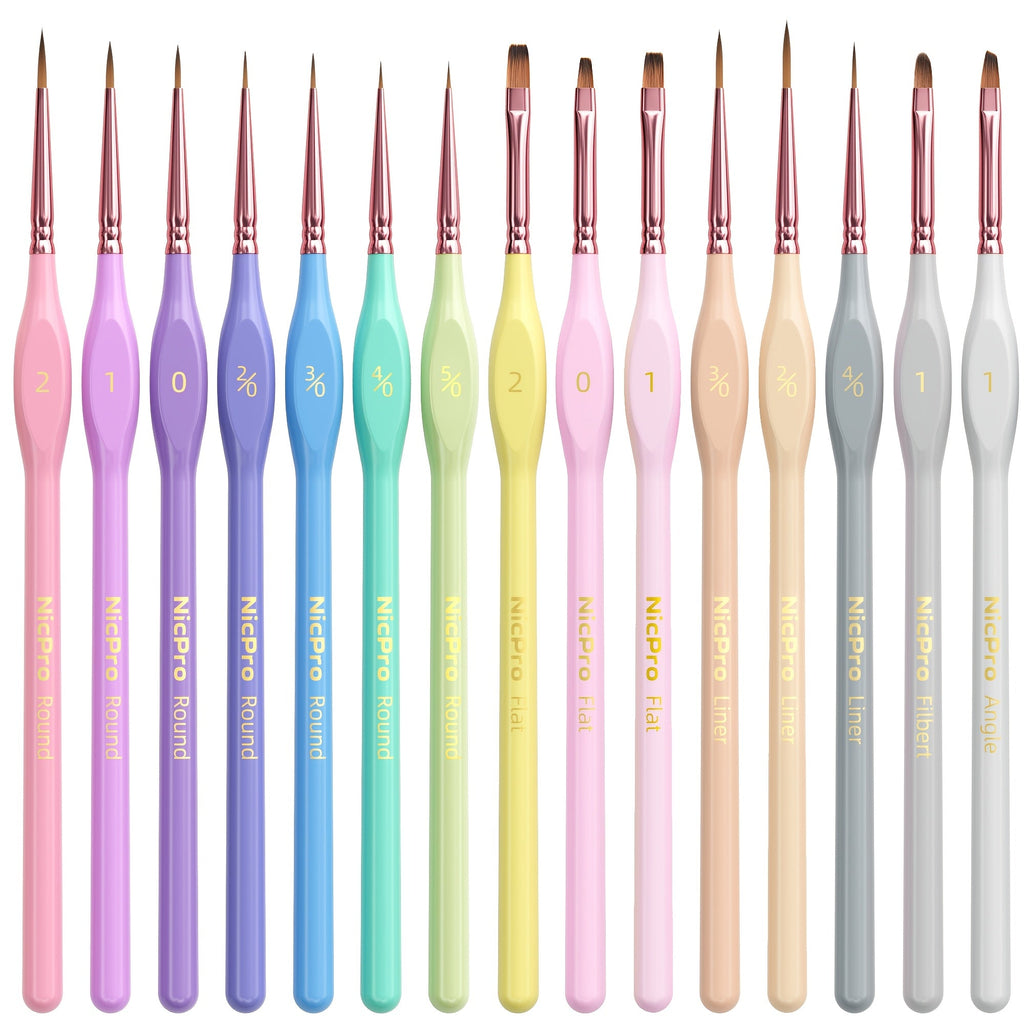 Miniature Paint Brush Set 15 Piece with Case, Micro Fine Detail Brushes for Acrylic, Oil, Watercolor — image 14