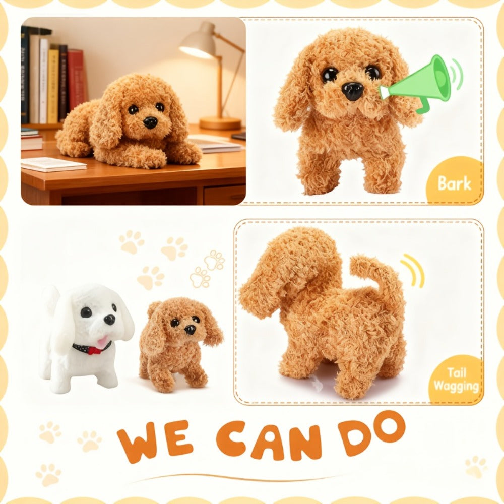 Electric Robot Dog Toy That Walks, Barks & Wags Tail, Realistic Cute Pet Toy for Kids, Birthday & Holiday Gift for Boys & Gir