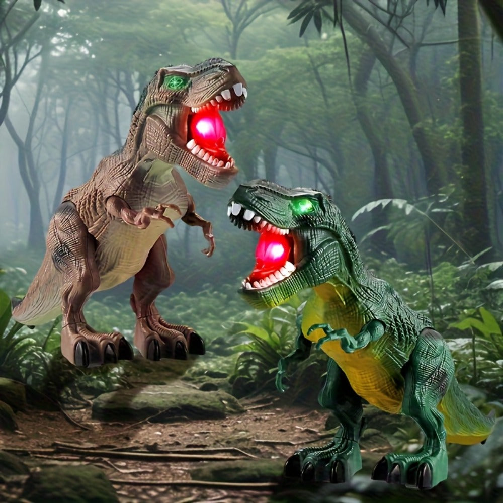 Interactive Dinosaur Toy Set 3 Pack with Walking, Roaring Sound & Lights, Electric T-Rex, Stegosaurus & Brachiosaurus — image