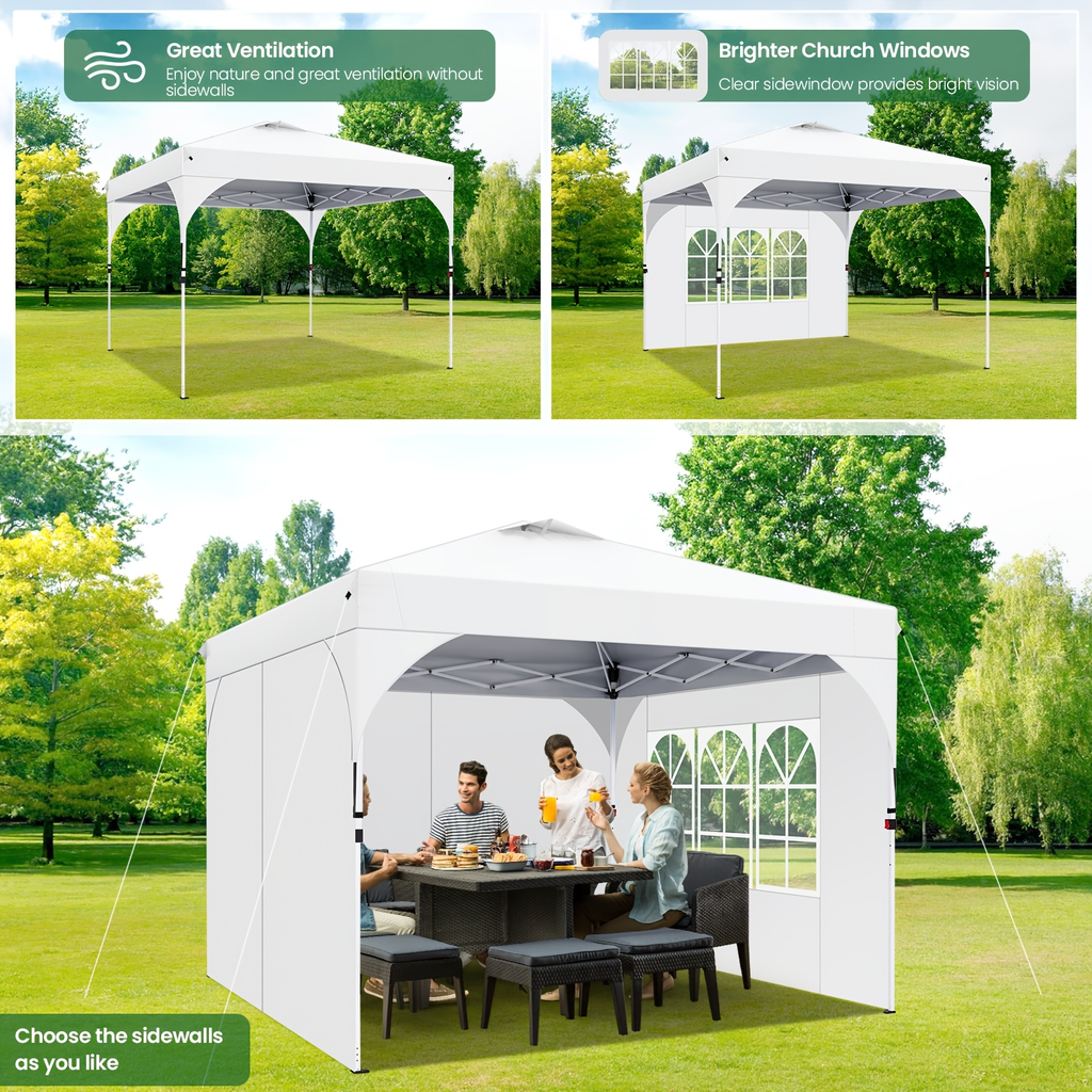 Center-Lock 10x10ft Pop-Up Canopy Tent with Three Height Settings and Optional Three-Sidewall Packages — image 18
