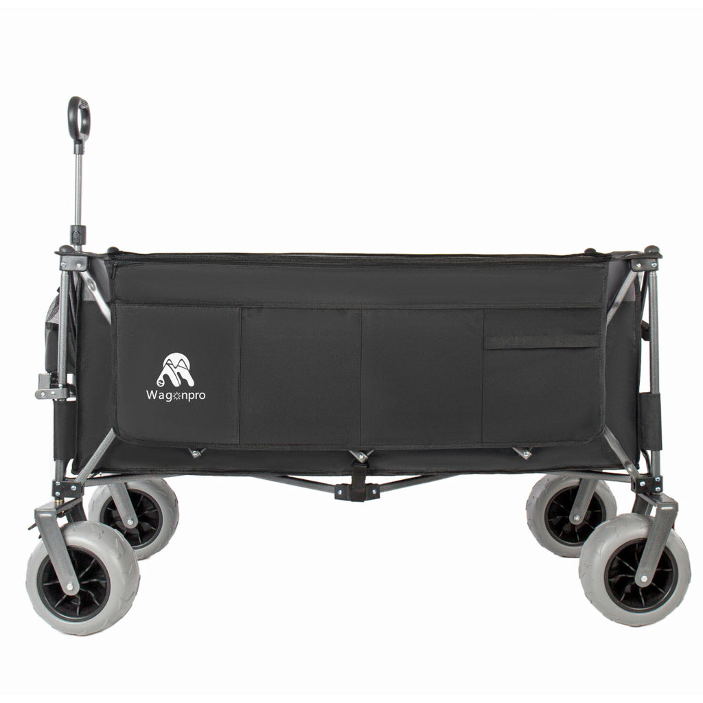 Folding Wagon 52 Inch Utility Cart Collapsible Beach Wagon with Frame for Garden Sports Camping Outdoor — image 4