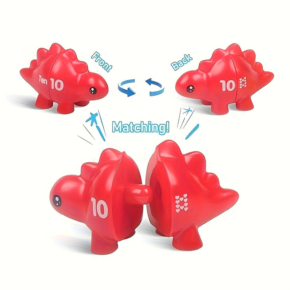 Dinosaur Number Matching Toy for Toddlers, 10 Pairs Retractable Plug-In Counting Sorting Math Game with Storage Bag — image 6