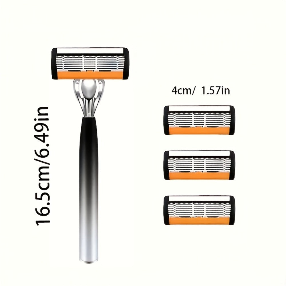Safety Razor Set for Men 2 Anti-Slip Handles & 24 Ultra-Sharp Replaceable Stainless Steel Blades – Smooth Painless Close Shav