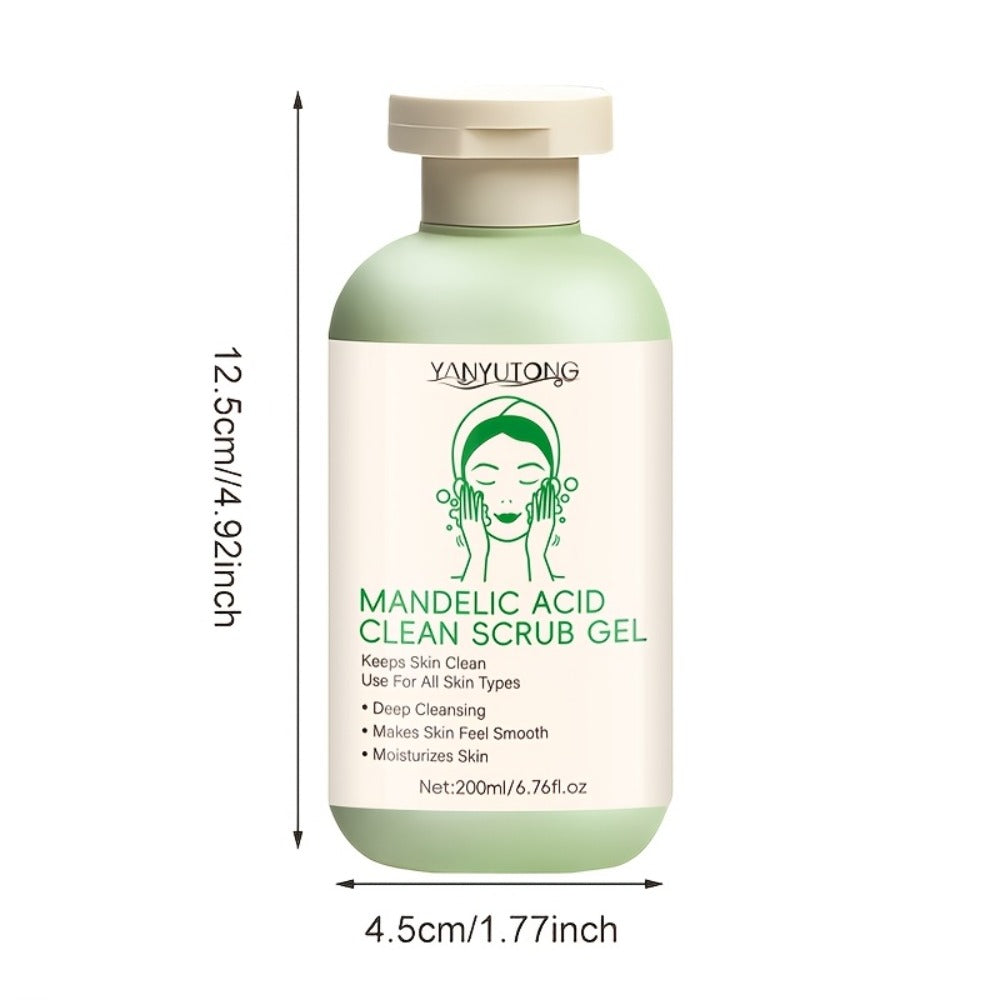 Mandelic Acid Facial Exfoliating Gel in a 200ml Green Pump Bottle for Face and Body Rinse-Off Use — image 3