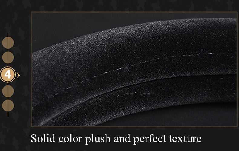 Winter Plush Car Steering Wheel Covers Leopard Grain